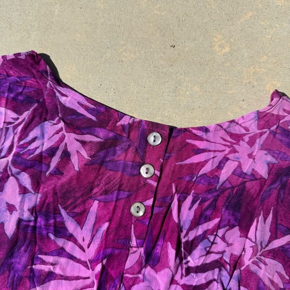 Amanda Smith II Vintage 100% Silk Purple Floral Sleeveless Maxi Dress Sz 1X - Picture 6 of 8